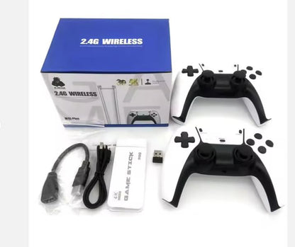 2.4G Wireless Game Controller Set, Dual Gamepad with USB Receiver, White and Black, Classic Game Console Support, 10 Simulator Compatible