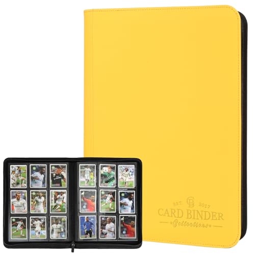 Trading Card Binder, Card Collection Binder Album Folder with 540 Side Loading Pockets, 9 Pocket Trading Card Album Folder for TGC,MTG, Baseball Cards, Yugioh - color: R-yellow