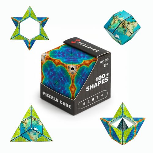 Shashibo DODECA Magnetic Puzzle Cube, Stress Relief Fidget Toy | 100+ Possible Shapes, Sensory Fidget Toy For Adults & Kids, Fun Shape Shifting Puzzle Box For All Ages - color: Earth, size: DODECA