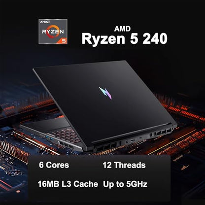 iCarp Customized Laptop Made with Acer Nitro V 16 Gaming Laptop 16" WUXGA IPS 180Hz AMD 6-core Ryzen 5 240 16GB/32GB/64GB RAM 512GB/1TB/2TB/4TB SSD RTX 5050 GDDR7 (Up to 421 AI Tops) Backlit Win11 - style: Ryzen 5 240 + RTX 5050