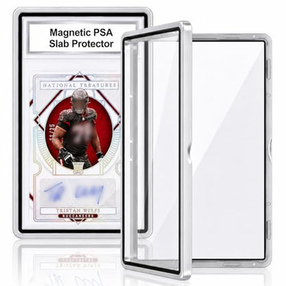 PSA Slab Case with 9-Point Secure Lock, Aluminum Alloy Graded Card Case, Magnetic UV Protection Slab Protector Fits 35PT PSA, CGC, CSG Cards, Professional Display Frame for Sports Cards (silver) - color: silver