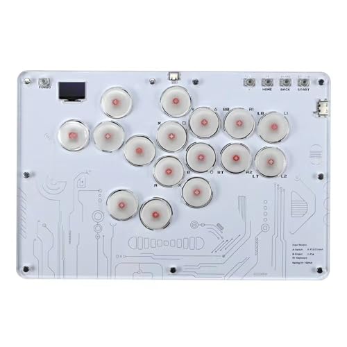 Arcade Stick 16Keys All-Button Gamerfinger with Turbo Functions & Custom RGB,Arcade Controller Street Fight for PC/PS3/PS4/Switch/Steam Game Keyboard-Supports Hot Swap & SOCD