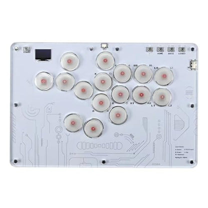 Arcade Stick 16Keys All-Button Gamerfinger with Turbo Functions & Custom RGB,Arcade Controller Street Fight for PC/PS3/PS4/Switch/Steam Game Keyboard-Supports Hot Swap & SOCD