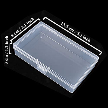 8 Pieces Rectangular Clear Plastic Organizer Box, 135 x 80 x 30 mm | 135 x 80 x 30 mm, Hinged Lids, For Small Items, Craft Projects - size: 135 x 80 x 30 mm