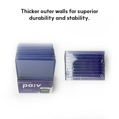 180PT Extra-Rigid Top Loaders for Cards (10 Pack) – Ultra Clear Hard Plastic Card Sleeves for Trading Cards, Collectible Cards & Sports Cards – Thick Trading Card Top Loaders & Hard Card Protectors - size: 180PT / 10 Pack