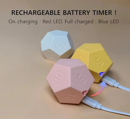 Cube Pomodoro Timer - Flip to Start Countdown, Rechargeable Mini Productivity Timer for Study, Office, 11 Preset Times, Silent/Vibration, Time Management Tool for Kids & ADHD (Pink) - color: Rose Pink