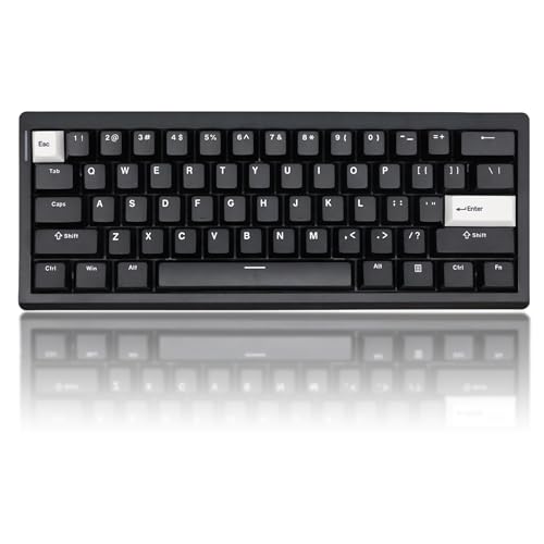 GMK61 60% Mechanical Keyboard,Tri-Mode PBT Keycaps Linear Switches 61 Keys,South-Facing RGB Gasket Mounted Plate Gaming Keyboard for Win/MAC (Black, Brown Switch)