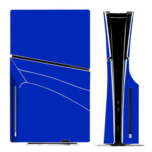 Solid Color Skin Wrap Compatible with PS5 Slim Disc Edition (Blue) | Console Cover Protective Sticker, Game Controller Vinyl Wrap - color: Blue