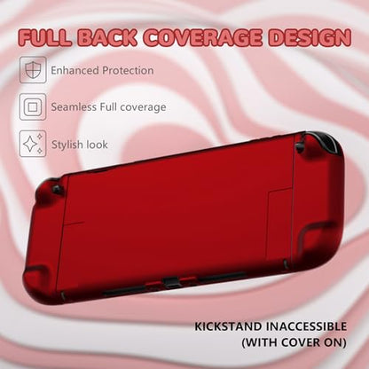 PlayVital Hard Case for Nintendo Switch 2 with Extra Stand & Thumb Grip Caps | Split Design, Dockable Protective Full-Body Shell Cover for Nintendo Switch 2 | Solid Color Series (Scarlet Red) - color: Scarlet Red