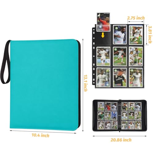 Trading Card Binder, Card Collection Binder Album Folder with 720 Side Loading Pockets, 9 Pocket Trading Card Album Folder for TGC,MTG, Baseball Cards, Yugioh - color: A-blue2