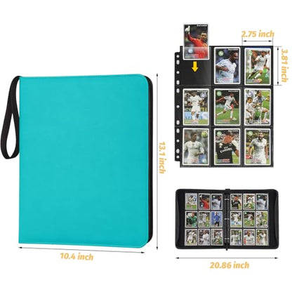 Trading Card Binder, Card Collection Binder Album Folder with 720 Side Loading Pockets, 9 Pocket Trading Card Album Folder for TGC,MTG, Baseball Cards, Yugioh - color: A-blue2