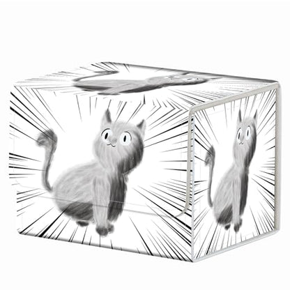 Strong Magnet Card Case Deck Box Mtg Card Box Playing Card Box Deck Boxs Tcg Up to 200 Cards Creative Pattern Trading Card Storage Box for Collectible Card Games for TCG, Cute Cats Seamless Funny Pets - color: Cute Cats Seamless Funny Pets