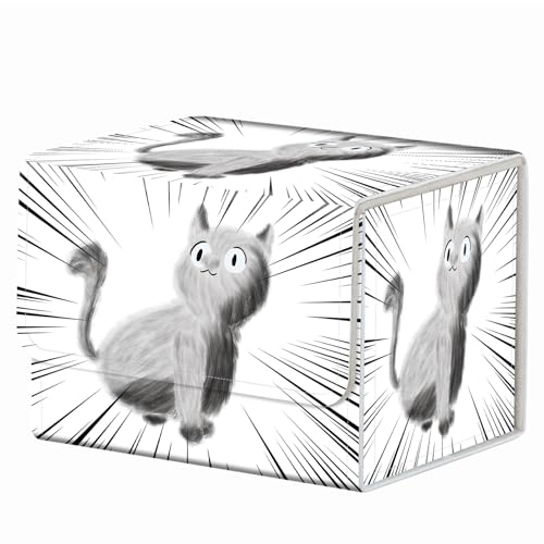 Strong Magnet Card Case Deck Box Mtg Card Box Playing Card Box Deck Boxs Tcg Up to 200 Cards Creative Pattern Trading Card Storage Box for Collectible Card Games for TCG, Cute Cats Seamless Funny Pets - color: Cute Cats Seamless Funny Pets