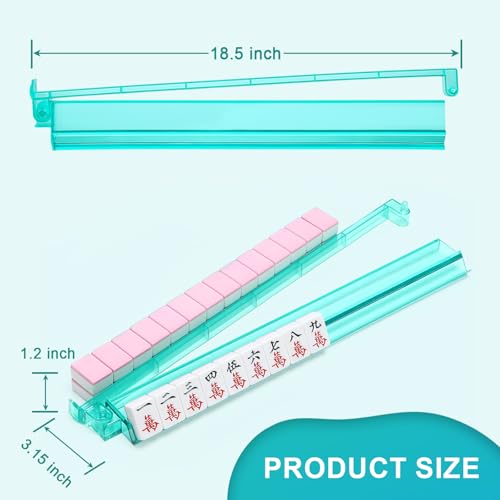 Mahjong Racks with Pushers 4PCS Set Majiang Tile Holder Acrylic Mahjong Racks Accessories and Gifts - color: 4 Color