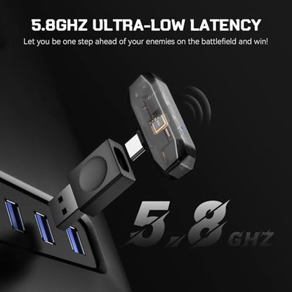EKSA E900X 5.8G Wireless Gaming Headset with Micphone for PC PS4, PS5, Computer, Laptop - Dual Mic ENC Call Noise Cancelling Headphones - 7.1 Srround Sound - Over Ear Headphones for TV, Music, Meeting - color: 5.8G Wireless Black