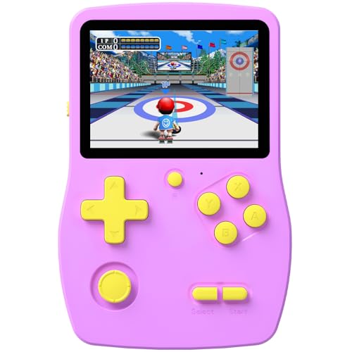32 Bit Handheld Games for Kids Preloaded 139 Retro Video Games, Purple | Portable Video Gaming Player with 3.0" IPS Screen Rechargeable Battery,Mini Travel Games Electronic Gifts Toys for Boys Girls - color: Purple