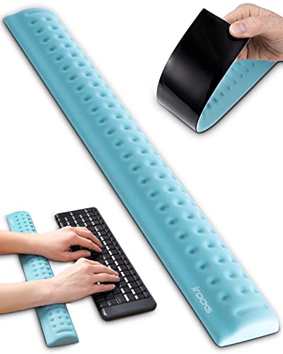 Memory Foam Keyboard Wrist Rest - Pain-Reducing Wrist Rest for Computer Keyboard - Non-Slip Rubber Base Wrist Rest - Cooling Keyboard Pad for Long Hours of Work, Studying, Gaming - color: Aqua, size: Keyboard