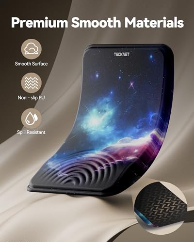 Ergonomic Mouse Pad with Wrist Rest, Mousepad with Wrist Support with Built-in Memory Foam and Ergonomic Slope Design Relieves Carpal Tunnel Syndrome Pain，Desk Computer Office Gaming Mouse Pads - color: Universe