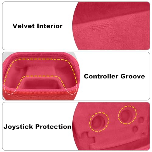 Baval Hard Case for Playstation 5 PS5 DualSense Wireless Controller | Protective Storage Box, Specifically Design for PS 5 Controller, Soft Velvet Lining, Customized Slots, Snug Fit, Red Case - color: Red Hard Case