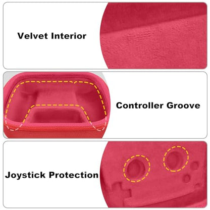 Baval Hard Case for Playstation 5 PS5 DualSense Wireless Controller | Protective Storage Box, Specifically Design for PS 5 Controller, Soft Velvet Lining, Customized Slots, Snug Fit, Red Case - color: Red Hard Case