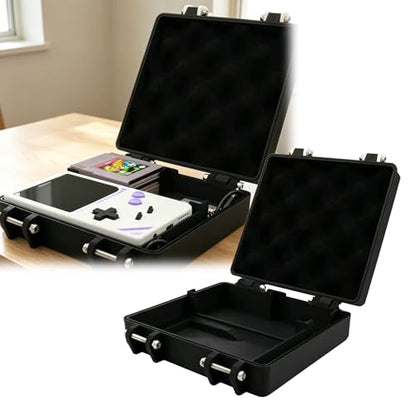 AJEIDYK Protective Carrying Case Compatible with ModRetro Chromatic, Hard Shell Storage Case with 8 Game Cartridge Slots, USB Accessory Compartment, Travel Organizer for Handheld Gaming Console