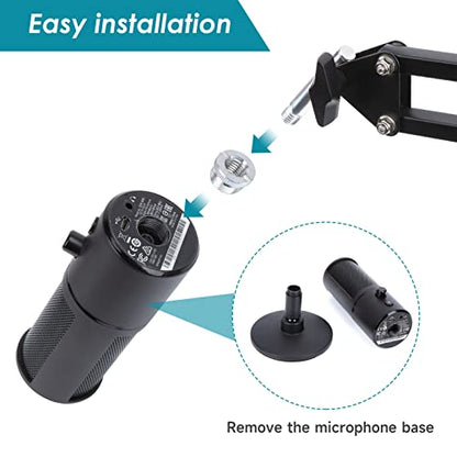 YOUSHARES Razer Seiren X Wall Mount Boom Arm - Wall Mount Microphone Holder for Razer Seiren X Mic, Vertical Surface Mount and Freely Swiveling Metal Wall Mount Clip Suitable for Saves the Desk Space - color: Boom Arm + Wall Mount