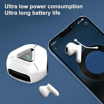 ASHATA Wireless Earbuds, 5.2 Gaming Headphones with Low Latency Noise Cancelling, Lightweight Ergonomic Design for Android iOS