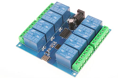 HID Drive-Free USB Computer Control Switch Relay Module USB Smart Switch Control Plug and Play (8-Channel Micro-USB) - size: 8-Channel Micro-USB