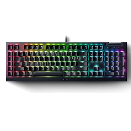Razer BlackWidow V4 X Mechanical Gaming Keyboard, Yellow Switches, Black | Linear & Silent Switches, 6 Dedicated Macro Keys, Chroma RGB, Doubleshot ABS Keycaps, Roller & Media Controls, Snap Tap - color: Black