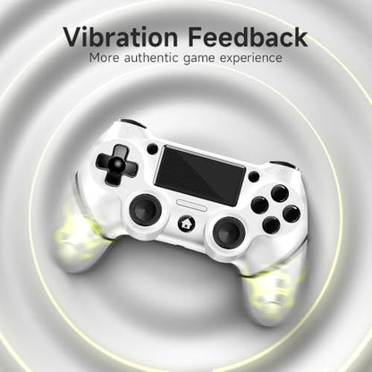AceGamer 2 Pack for PS4 Controller, Wireless Controller for PS4/Pro/Slim/PC, with Non-Slip Grip of Both Sides and USB-C Cable! (Black and White) - color: Black and White