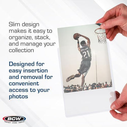 BCW 6x9 Topload Holder and 6x9 Photo Sleeves Combo Pack | Sheet Protectors Compatible with Postcards, Prints, and Documents | Acid-Free, PVC-Free, Archival Quality