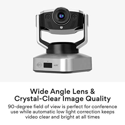 MEE audio C20PTZ 4K PTZ Webcam with 5X Digital Zoom & Remote Control; USB Ultra HD Pan-Tilt-Zoom Web Camera with Dual ANC Stereo Microphones for Streaming, Conferencing via Zoom/Skype on Mac Desktop - style: 4K Pan + Tilt + Zoom