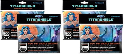 TitanShield | Inner Sleeves | Perfect Fit Card Sleeves | Compatible with Pokémon Cards MTG Magic The Gathering Lorcana | for Double Sleeving (Daylight (Transparent), 400 ct) (Pack of 2) - size: 400 ct (Pack of 2)