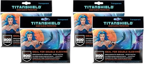 TitanShield | Inner Sleeves | Perfect Fit Card Sleeves | Compatible with Pokémon Cards MTG Magic The Gathering Lorcana | for Double Sleeving (Daylight (Transparent), 400 ct) (Pack of 2) - size: 400 ct (Pack of 2)