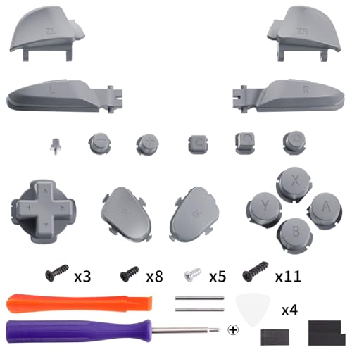 eXtremeRate DIY Replacement Full Set Buttons for Nintendo Switch 2 Pro Controller, Custom ABXY Dpad + - Home Capture Power L R ZR ZL Triggers Sync GL GR Buttons for Switch 2 Pro - New Hope Gray - color: New Hope Gray