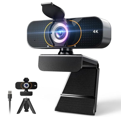 Webcam for pc, Camera for Computer/Laptop/Light Correction/Microphone, Web cam for Streaming/Gaming/Online Classes/Conferences/Video Callings,Updated HD 4K Webcam - style: Updated 4K-GQ