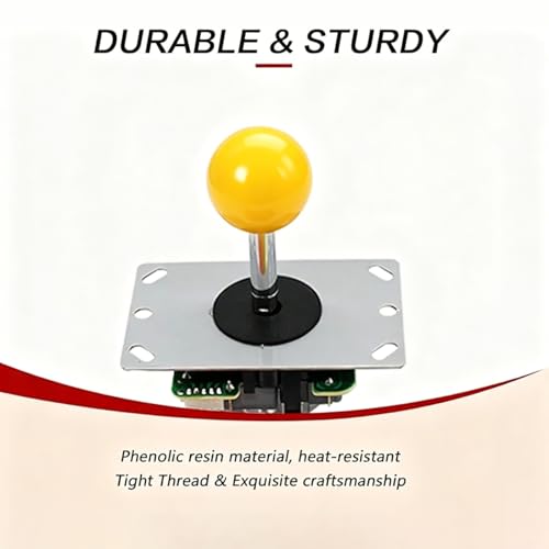 2Pcs Yellow Arcade Joystick Ball Top 35mm M6 Thread Replacement Joystick Knob for DIY Fight Stick, Home Arcade, Commercial Gaming Machine – PS & ABS Material 30g (Yellow) - color: Yellow