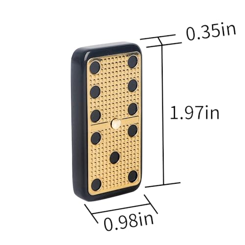 Bucher&Rossini Metal Surface Dominoes Set Double 6 for Adults and Kids - Classic 28Pieces Gold Metal Surface Domino's Game Set Idea Gift Present for Domino Players or Family Game Night - color: Gold New - Double 6