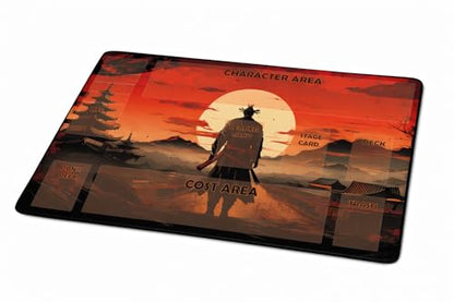 Trading Card Game Playmat – OPTCG, Non-Slip Rubber Base, Stitched Edges, Original Art, a Professional Storage Bag Included, Plus a Set of 20 Damage Counters (Samurai) - color: Samurai