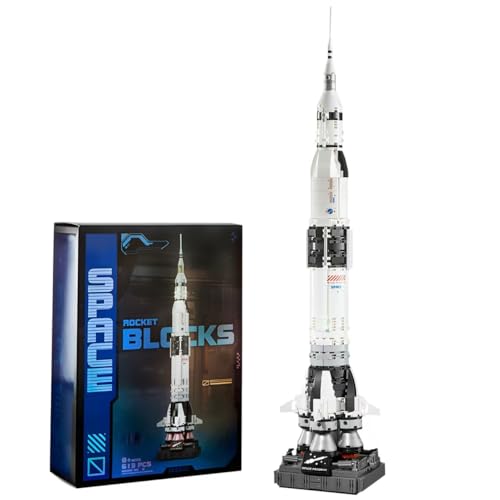 APENGBAOL Saturn V Space Rocket and Vehicles Building Blocks Set,613 Precision Space Shuttle Building Block Toys for Kids .Gifts for Adults - style: space rocket