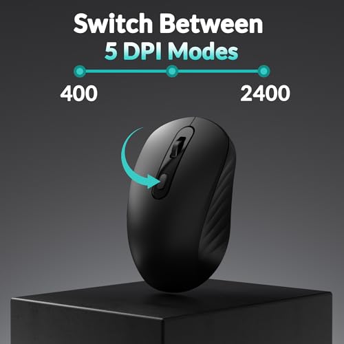 Keychron BM25 Quiet-Click Wireless Mouse, Ergonomic Rechargeable Mice with Tri-Mode, 2.4G/Bluetooth 5.2/Wired, 1000Hz Polling Rate, Adjustable DPI, Programmable for Mac, Windows, Linux - Black - color: Black
