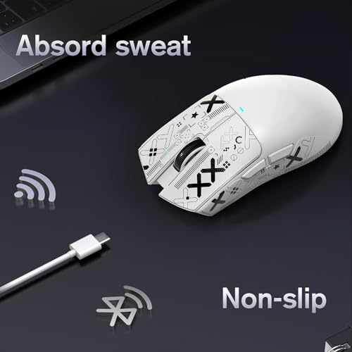 MAGIC-REFINER Attack Shark Gaming Mouse Anti-Slip Grip Tape,Compatible with X11 Superlight Wireless pc Mouse,Sweat Resistant,Fine Feel,Cut to Fit,Cool Mouse Skins for Video Games/Office/Study(White) - color: Griptape （white）