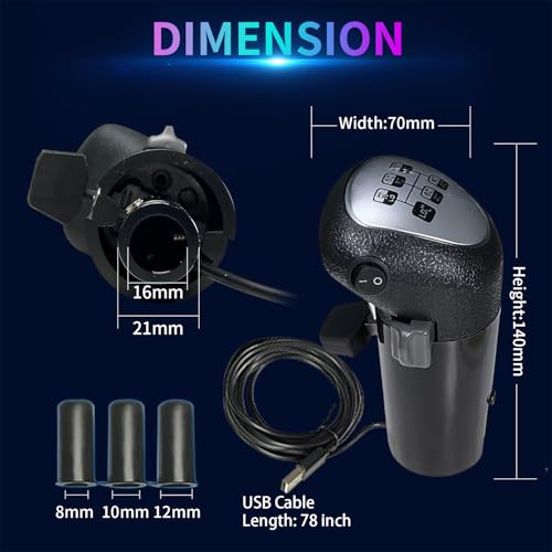 HCXLELD USB Truck Simulator Shifter Knob for ATS & ETS2 compatibled with Logitech G25 G27 G29 G920 G923 Thrustmaster TH8A Fanatec SQ Moza PXN or other DIY shifter