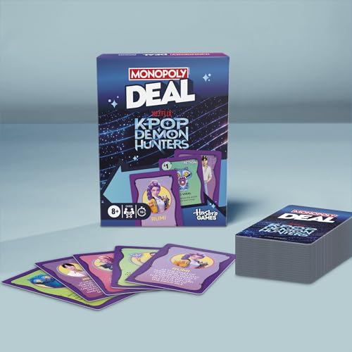 Monopoly Deal: Kpop Demon Hunters Card Game | Family Games for Kids, Tweens, Teens, and Adults | 2-5 Players | 15 mins. | Easter Gifts for Boys and Girls, Ages 8+