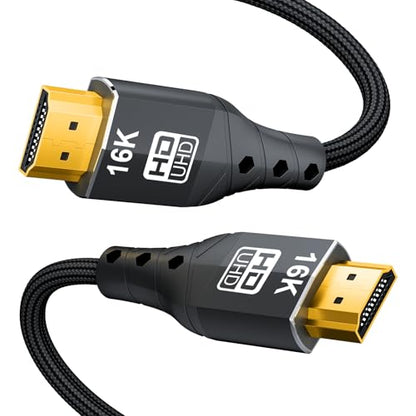 ZIKNYDO HDMI 2.2 Cable 6.6ft/2m, (96Gbps, 16K/10K/8K/4K, Dynamic HDR, HDR10+, Dolby Vision, Dolby Atmos, DTS:X, HDCP 2.2&2.3), Ultra High Speed HDMI Cable Compatible with PS5, Xbox, Blu-ray Players - size: 6.6FT* 1