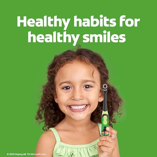 Colgate Kids Minecraft Toothbrush and Kids Toothpaste Gift Set, Includes Minecraft-Themed Battery Toothbrush, 2 Bubblegum Flavored Fluoride Toothpastes, and 2 Manual Toothbrushes - style: Minecraft