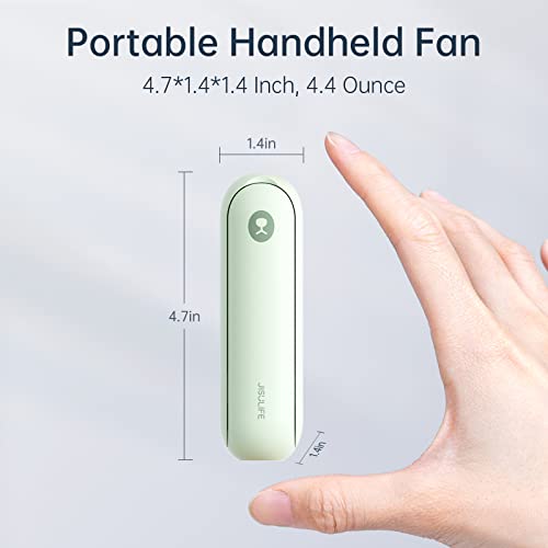 JISULIFE Portable Handheld Fan, 3 In 1-Fan, Power Bank, Flashlight, Green | Mini Cooling Essential for Outdoor, Small, On-the-Go Pocket Hand Design, 19 Hours, Auto Shut-Off Safety Soft Blade - color: Green