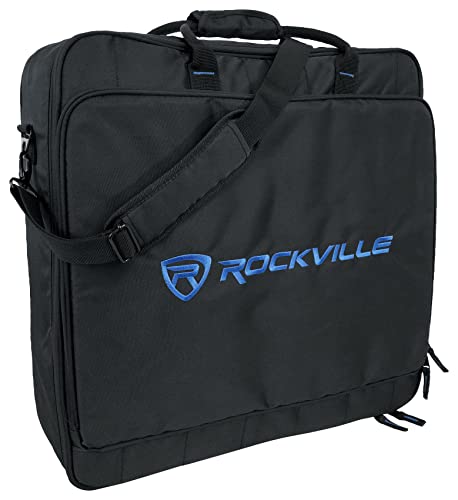 Rockville MB2020 DJ Mixer Controller Gig Bag Case 20.5" x 20.5" x 6" | 11mm Foam Padding, Laptop Pocket, YKK Zippers, Rainproof Nylon, Shoulder Strap, Rubber Feet