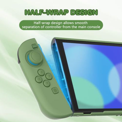 PlayVital Hard Case for Nintendo Switch 2 with Extra Stand & Thumb Grip Caps | Split Design, Dockable Protective Full-Body Shell Cover for Nintendo Switch 2 | Solid Color Series, Matcha Green - color: Matcha Green