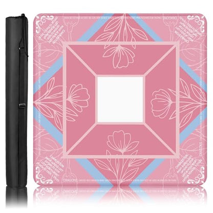 Britimes Mahjong Mat with Black Carrying Bag,31.5"x31.5", Pink | Non-Slip Noise Reduction Gaming Mat Rubber Multi Purpose Game Table Cover for Mahjong Card Dominoes Board Tile Games - color: Pink